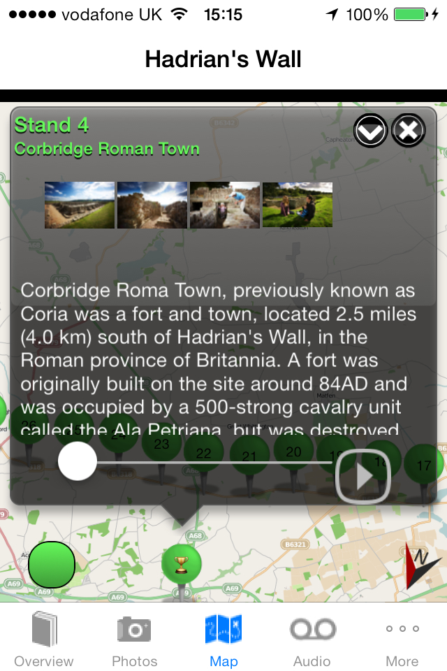 Hadrian's Wall App Location Details