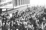 Volunteers overwhelm a recruiting office in September 1914. Volunteers overwhelm a recruiting office in September 1914.